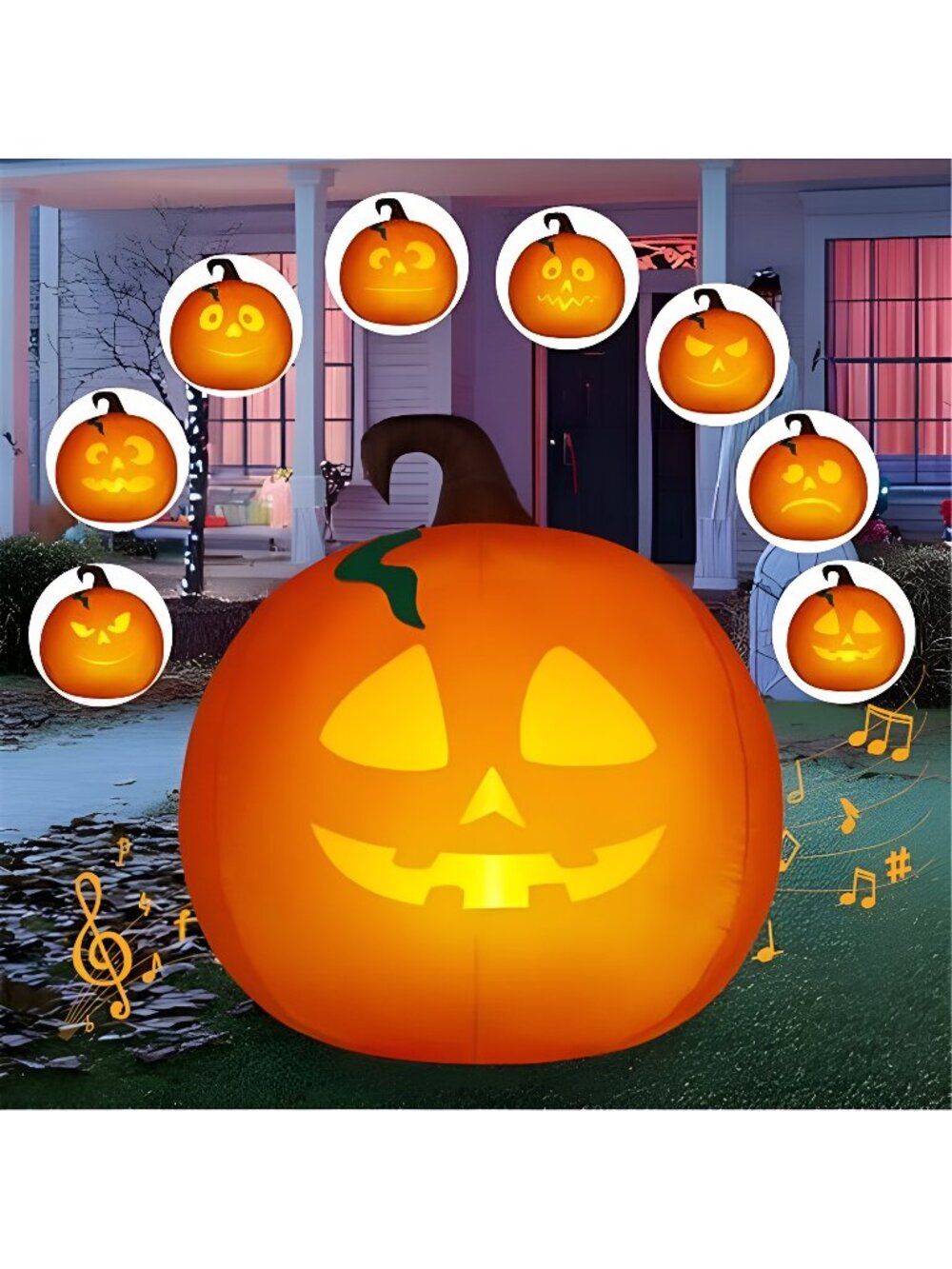 JOYIN 5 Ft Tall Halloween Inflatable Pumpkin Outdoor Decoration, Blow Up